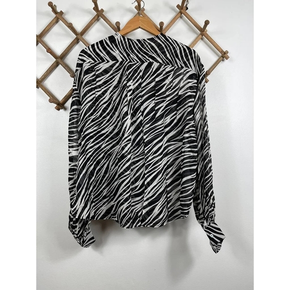 ANINE BING Arrow Shirt in Cream Zebra Size L - Picture 2 of 4